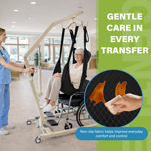 Arnés de transferencia para pacientes, soporte completo para el cuerpo, para el cuidado de ancianos y discapacitados, transferencia de silla de ruedas a cama con presillas - Product Image 5