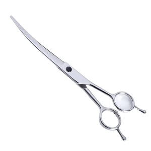 Kkz กรรไกรเล็มขนสุนัขเบาพิเศษขนาด7นิ้วมีดโกนขอบโค้งสแตนเลสตัดขนสัตว์เลี้ยงสำหรับร้านเสริมสวย - Product Image 1