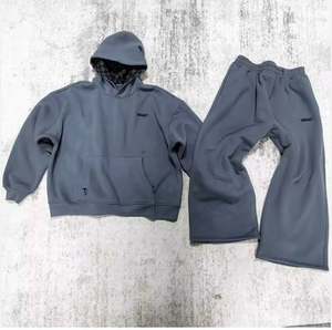 Ensemble de vêtements de sport surdimensionnés 100% coton personnalisés 600 Gsm pantalons de survêtement lourds sweats à capuche survêtements d'hiver en polaire lourde brodés - Product Image 6