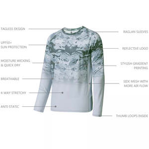 Kivotech, nuevo diseño, protección solar, absorbe la humedad, algodón, poliéster, manga larga, camisas de pesca de malla de alta calidad para hombre - Product Image 6