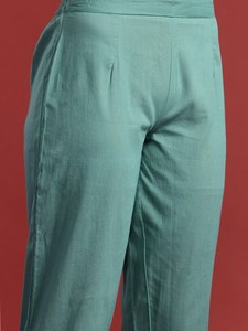 Mujeres étnicas Indie Prints poliéster Kurta con pantalones y Dupatta indio pakistaní Salwar kameez traje - Product Image 5
