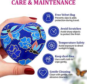 Urna pequeña para cenizas humanas Urna en forma de corazón para mujeres Urna de cremación en forma de corazón - Product Image 6