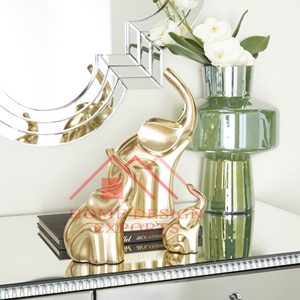 3 Escultura Glam de aluminio dorado Superventas Mesa de aluminio Showpiecs Escultura Juego de 3 para sala de estar Decorativo Best Seller - Product Image 3