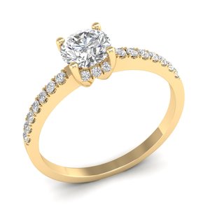 Reyes IGI ได้รับการรับรองทรงกลมตัด0.85กะรัตแหวนหมั้นเพชรสำหรับปลูกที่มี HPHT CVD 14K เครื่องประดับงานแต่งงานสีเหลืองทอง - Product Image 2