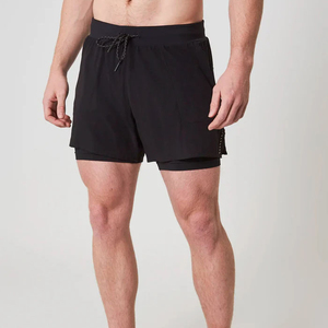 Nuevo estilo de talla grande para hombre, gimnasio, Fitness, correr, pantalones cortos de doble capa para hombre, pantalones cortos deportivos de alta calidad para hombre, buen precio - Product Image 5