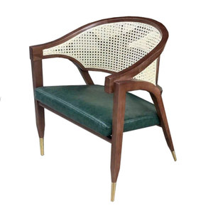 WOMLY Women's Coat with Mesh Back <b>Oak</b> Wood <b>Frame</b> and Brass-Covered Legs GCF175 Chair - Product Image 1