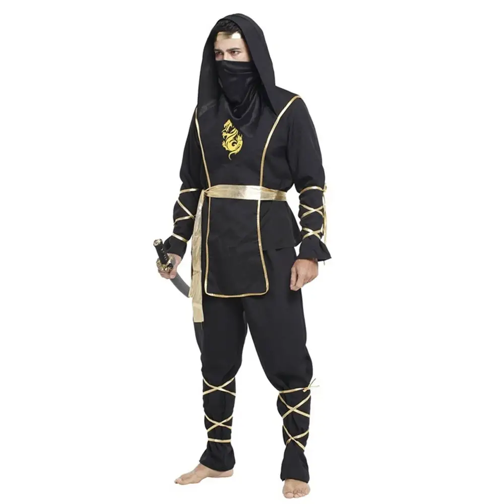 Nieuwe Aankomst Drakenprint Ninja Uniform Mannen Ademend Kostuum Volwassen Zwarte Ninja Krijger Professionele Aangepaste Ninja Uniformen
