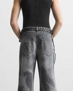 Pantalones vaqueros holgados personalizados de alta calidad para Hombre, pantalones vaqueros de estilo Vintage para Hombre, pantalones de punto con método de tejido para Hombre con diseño personalizado - Product Image 2