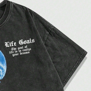 เสื้อยืดโอเวอร์ไซส์สำหรับผู้ชายเสื้อผ้าแนวสตรีทสไตล์วินเทจแขนสั้นลำลองกราฟิกทันสมัยเครื่องแต่งกายประจำวันจากโรงงานเวียดนาม - Product Image 5