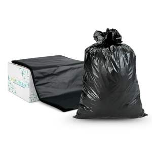 Bolsas de basura negras de alta resistencia de 220 piezas, capacidad de 18kg, bolsas de basura domésticas reciclables grandes y resistentes - Product Image 1