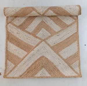 Ensemble de tapis en jute tressée rectangulaire de haute qualité personnalisé motif abstrait de style moderne tissé à la main de qualité supérieure pour la maison et le bureau - Product Image 2