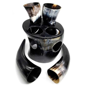 Viking Horn <b>Mug</b> and Drinking Horn Set Eco-Friendly Animal Themed Souvenir by CRAFT ZONE EXPORT for Themed Groomsmen Gifts - Product Image 1