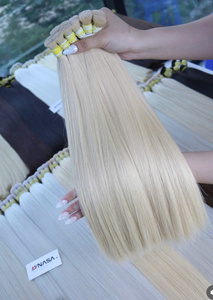 Top Trending Vietnamese Virgin Hair Extensions Tangle-Free Natural Wavy Soft Silky Touch Super Double Drawn <b>Bleached</b> Hair - Product Image 2
