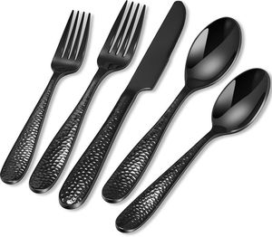 Ensemble de couverts en acier inoxydable de qualité supérieure, cuillère, fourchette, couteau polis argentés, manche unique, pour les banquets - Product Image 4