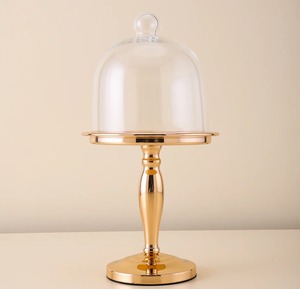Elegant <b>Cake</b> Serving <b>Stand</b> Post Modern Look <b>Cakes</b> Displayer With <b>Dome</b> Glass Cover Top Selling For Cafe Restaurant Home Hotel Use - Product Image 4