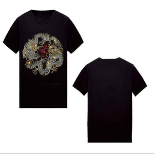 T-shirt décontracté en strass, style streetwear de luxe, T-shirt en strass pour homme, produit très demandé, T-shirt en strass tendance - Product Image 6