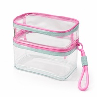 Pochette cosmétique transparente en PVC sur mesure, étanche, avec fermeture éclair, sac de maquillage, organiseur de toilette de voyage pour femmes, produits de beauté, OEM