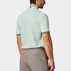 Polo de golf pour homme en polyester et élasthanne de qualité supérieure, respirant et absorbant l'humidité, sublimation bleu et blanc, vente en gros - Product Image 6