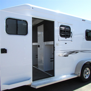 Affordable 4 Horse Slant Load <b>Trailers</b>| Livestock <b>Trailer</b>| Livestock Transport Semi <b>Trailer</b> for Cattle Sheep Pig Farm Use - Product Image 5