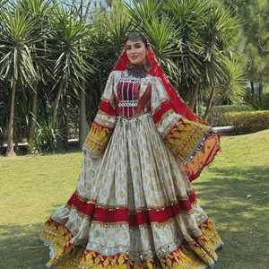 เดรสสไตล์อัฟกานิสถานทันสมัยสำหรับผู้หญิงดีไซน์วินเทจแบบชนเผ่าชาวปากีสถานผลิตโลโก้ตามสั่ง - Product Image 2