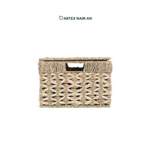 ตะกร้าปาล์มหญ้าทะเลทำด้วยมือเป็นมิตรต่อสิ่งแวดล้อมพร้อมฝาปิดสำหรับตกแต่ง - Product Image 4