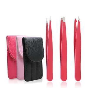 Pince à épiler à pointe inclinée pour sourcils, or rose, nouvelle marque privée personnalisée, 3 en 1, acier inoxydable coloré, pince à épiler professionnelle pour sourcils - Product Image 5