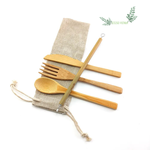 Muestra gratis juego de cubiertos de bambú con logotipo/juego de cubiertos de bambú lata de viaje embalaje personalizado de Eco2go Vietnam - Product Image 6