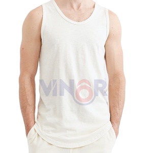 Camiseta sin mangas de algodón 100% para hombre, camiseta transpirable de secado rápido con cuello redondo sin mangas para gimnasio, camiseta con logotipo personalizado, estilo deportivo - Product Image 3