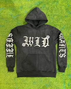 100% coton hommes sweat à capuche zippé personnalisé fabricant poids lourd épais Pull détresse broderie hiver saison col à capuche - Product Image 1