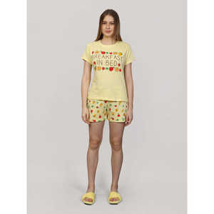 Conjunto Corto Amarillo 100% Algodón, Tejido de Punto Informal para Verano, Suave y Cómodo - Product Image 5