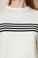 Blusa de Punto a Rayas de Manga Larga con Cuello Redondo para Mujer, Camiseta Cómoda y Elegante, Transpirable, a Rayas, de Alta Calidad, Servicio OEM
