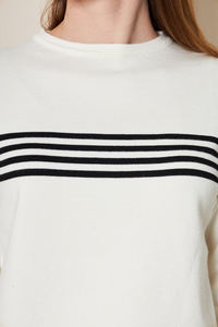 Blouse en tricot rayée à col rond et manches longues pour femme, confortable et élégante, respirante, de haute qualité, service OEM - Product Image 6