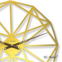 Jam Dinding Jarum Tunggal Geometris Baja Art Deco Modern Besar Bergaya, Dapat Disesuaikan, Unik, Bergaya Antik, Quartz, untuk Ruang Tamu