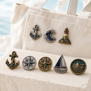 Badges et épingles nautiques personnalisés en métal, laiton antique, argent, émail 3D en relief, vente en gros - Product Image 4