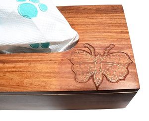 Caja de pañuelos de madera decorativa para baño y dormitorio, caja de pañuelos de madera de mango hecha a mano con acabado pulido de laca - Product Image 6