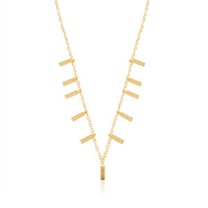 สร้อยคอทองเหลืองชุบทองเหลืองแบบเรียบง่าย สั่งทำได้ตามต้องการ ขายส่ง เครื่องประดับมินิมอล ของขวัญสุดพิเศษ ผู้ผลิตเครื่องประดับขายส่ง - Product Image 1