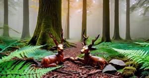 Estatua de ciervo de animales salvajes, escultura rústica de cabaña para decoración de cabina, diseño Art Deco, figuritas de animales del bosque, ilustraciones coleccionables - Product Image 3