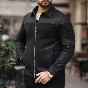 Chaqueta de Invierno para Hombre, Color Caqui, con Cierre, Manga Larga, Informal, con Cuello de Pana, Estilo Urbano, con Decoración de Botones, Tejido Cálido - Product Image 1