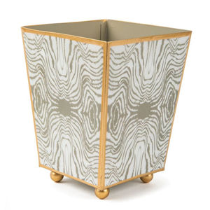 ถังขยะโลหะที่มีการพิมพ์ดิจิตอลที่สวยงามด้วยเท้าทองเหลือง - Product Image 4