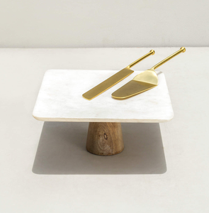 Attractive Structured Marble And <b>Wood</b> <b>Cupcake</b> Display Tray Flower Design Custom Luxury Design Cake <b>Stand</b> - Product Image 5