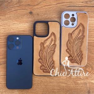 Nueva funda de teléfono de cuero con estilo hecha a mano, funda Floral con herramientas de alta calidad de lujo Vintage personalizada para IPhone 15 Pro Max - Product Image 1