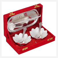 Bol à dessert floral en métal poli fait main, design excellent, en forme de lotus, bicolore, idéal comme cadeau de remerciement, écologique, pour mariage ou ouverture de collection