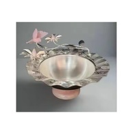 Bol à fruits en métal personnalisé avec base en aluminium, design moderne et durable pour la maison, l'hôtel, le restaurant, les fêtes, couleur argent