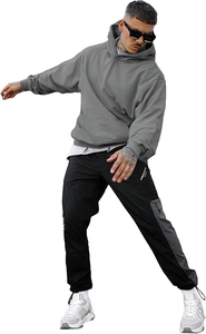 Sudadera con Capucha de Algodón con Estampado de Logotipo Personalizado de Alta Calidad, Sudadera Térmica Sólida, Hombros Caídos, Corte Cuadrado, Talla Grande, Felpa, Invierno - Product Image 4