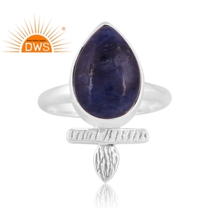 Best Selling Sterling Silver Natural Sodalite Gemstone <b>Statement</b> <b>Ring</b> Custom Jewelry Manufacturer - Product Image 3