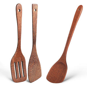 Coco <b>wooden</b> <b>utensils</b> kitchen tools for food cooking life easy coconut wood <b>utensil</b> spatula set - Product Image 2
