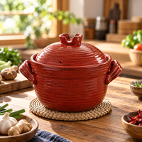 Casserole artisanale en terre cuite, colorée, 28 cm, cazuela de barro, pot en terre cuite, pot à ragoût, cuisine