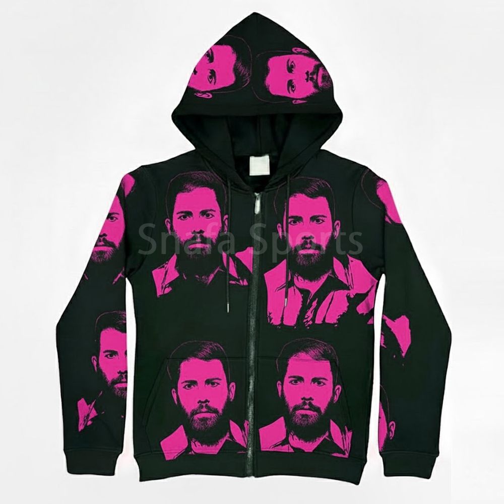 Black Hoodie With Pink Print