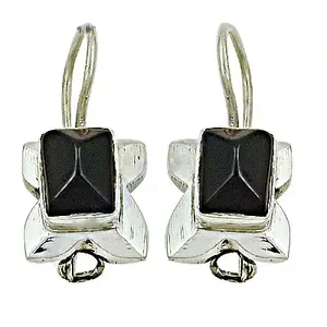 "925 Silver Onyx <b>Fashion</b> <b>Drop</b> <b>Earrings</b> for Daily Wear" - Product Image 1