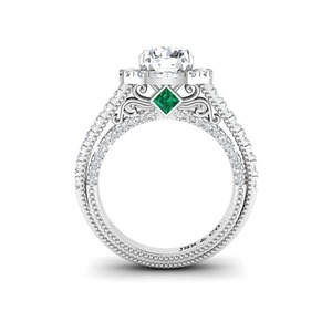 Oferta Especial Diamante Redondo Chapado en Oro 925 Conjunto de Halo de Plata Anillo de Compromiso Solitario Moda de Lujo Para Mujeres Al Mejor Precio - Product Image 4